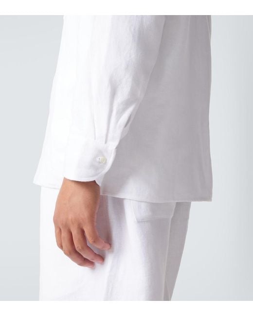Saman Amel Hemdjacke Aus Leinen in White für Herren