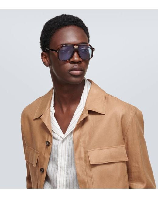 Occhiali Da Sole Aviator Casius di Jacques Marie Mage in Brown da Uomo