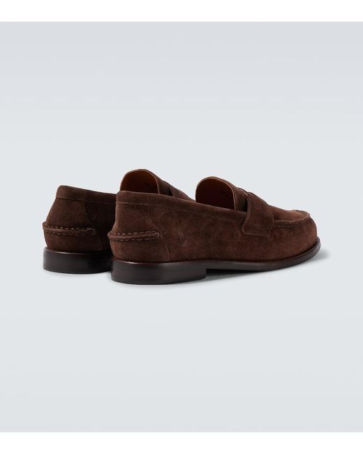 Polo Ralph Lauren Brown Logo Suede Loafers for men
