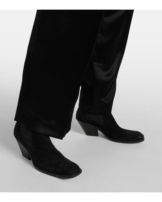 Khaite Black Austin 60 Suede Ankle Boots