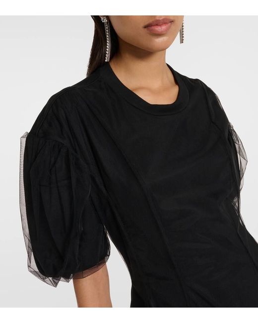 Vestido midi de algodon Simone Rocha de color Black