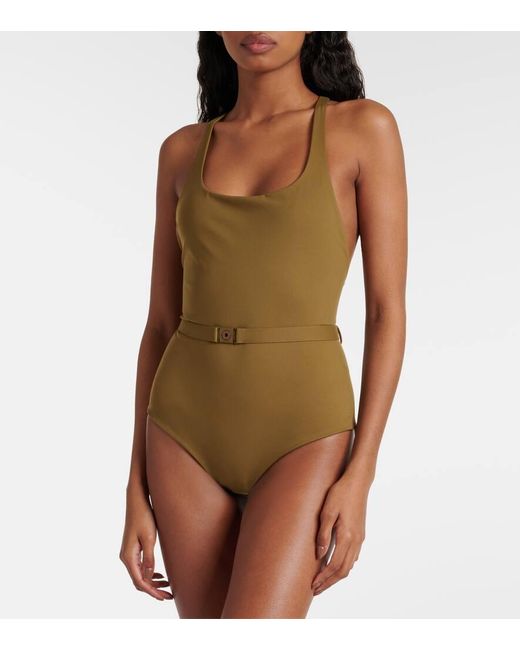 Loro Piana Green Belted Swimsuit