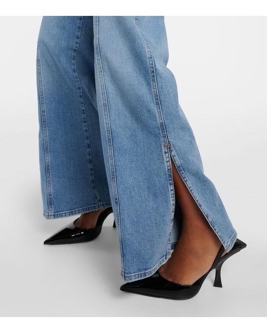 FRAME Blue High-Rise Wide-Leg Jeans Le Slim Palazzo