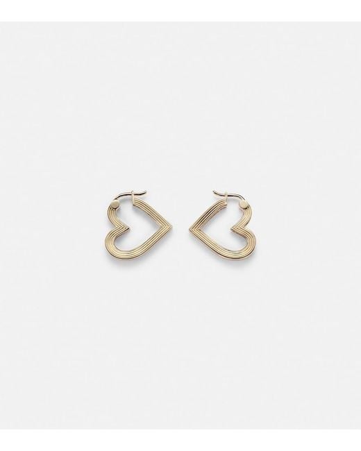 Sydney Evan White Flutted Heart 14Kt Earrings