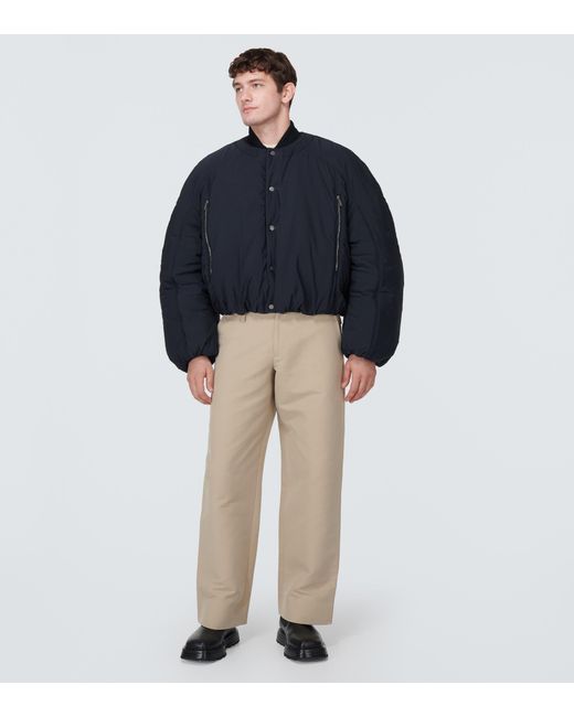Jacquemus Le Bomber Croissant Cropped Jacket in Blue for Men | Lyst