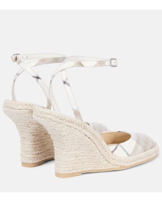 Burberry White Lf Mews 90 Espadrille Wedges