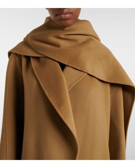 Rohe Natural Scarf-Detail Wool And Cashmere Wrap Coat