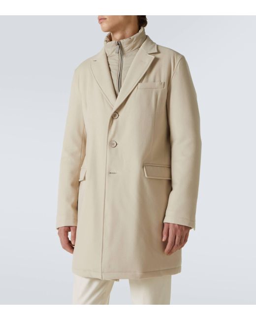 Herno Natural Layered Wool Coat for men