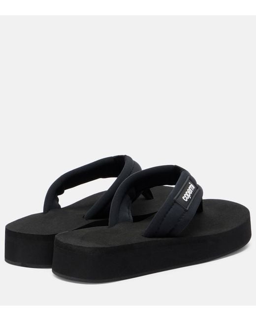 Coperni Black Logo Platform Thong Sandals