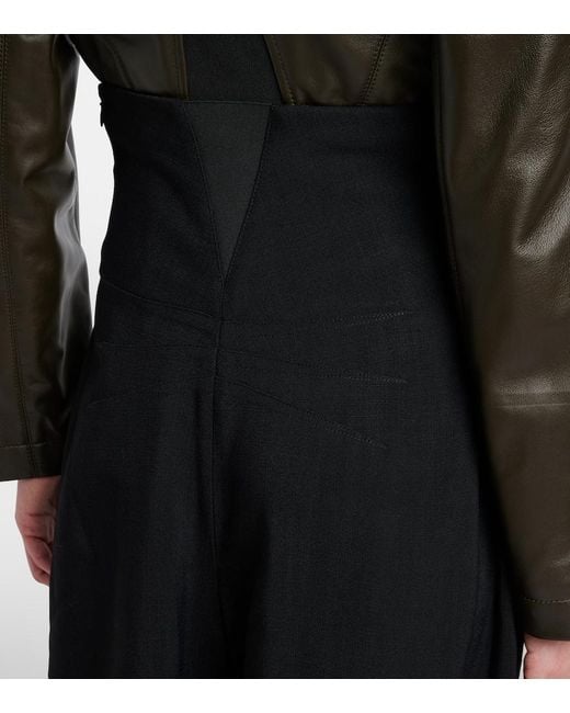Alaïa Black Barrel-Leg Pants