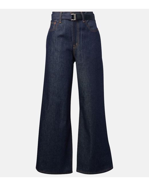 Sacai Blue X Levi's High-Rise Wide-Leg Jeans