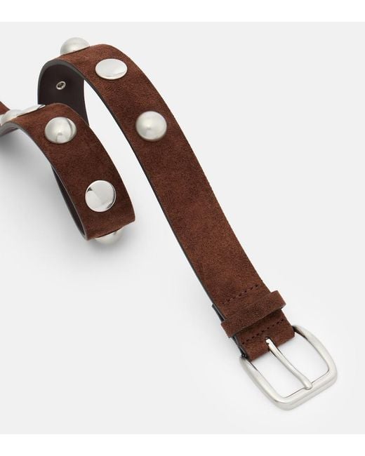 Nour Hammour Brown Studded Suede Belt