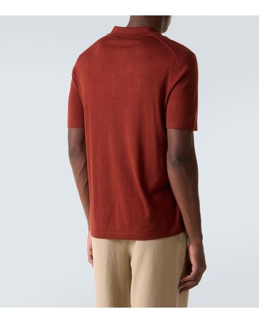 Gabriela Hearst Red Cashmere And Silk Polo Shirt for men