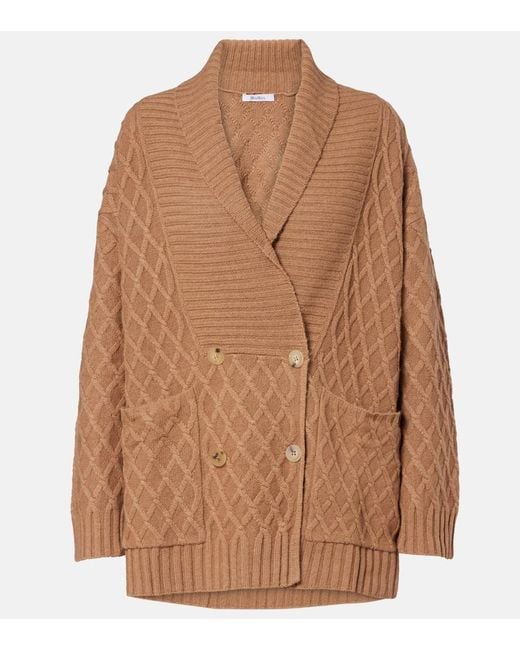 Max Mara Brown Cardigan Mirca Aus Kamelhaar