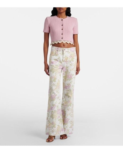 Citizens of Humanity White Kimberly '70S Floral Flared Jeans