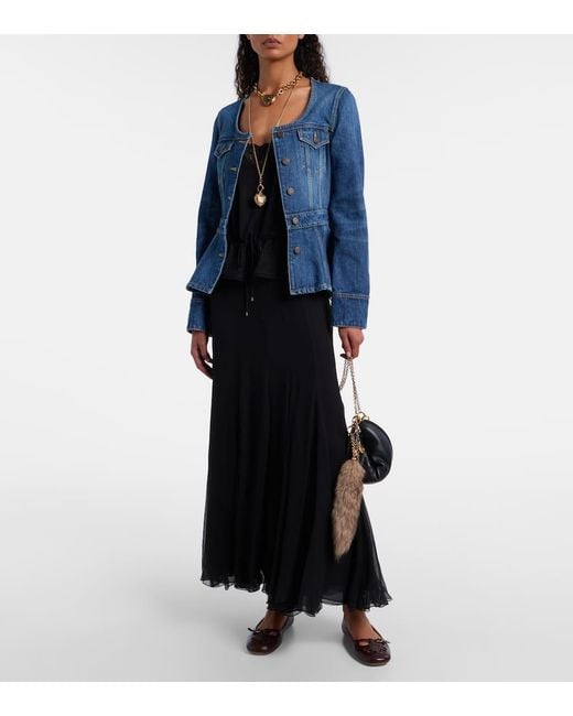 Chloé Blue Peplum Denim Jacket