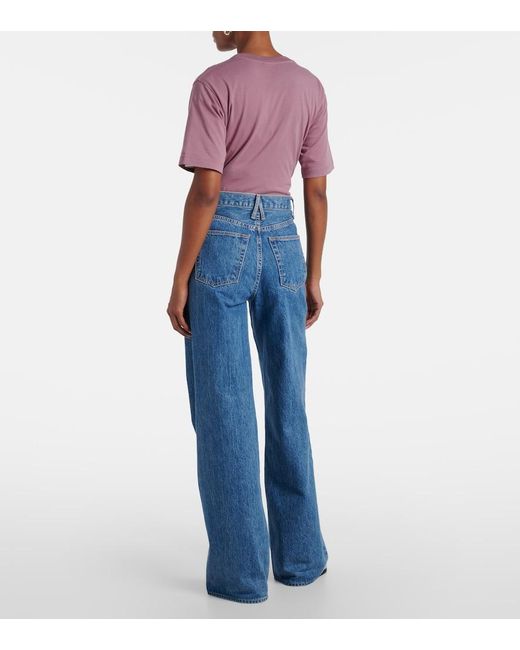 SLVRLAKE Denim Blue Eva High-Rise Wide-Leg Jeans