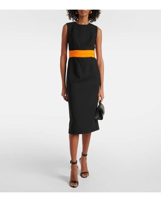 Carolina Herrera Wool Cocktail Dress in Black | Lyst