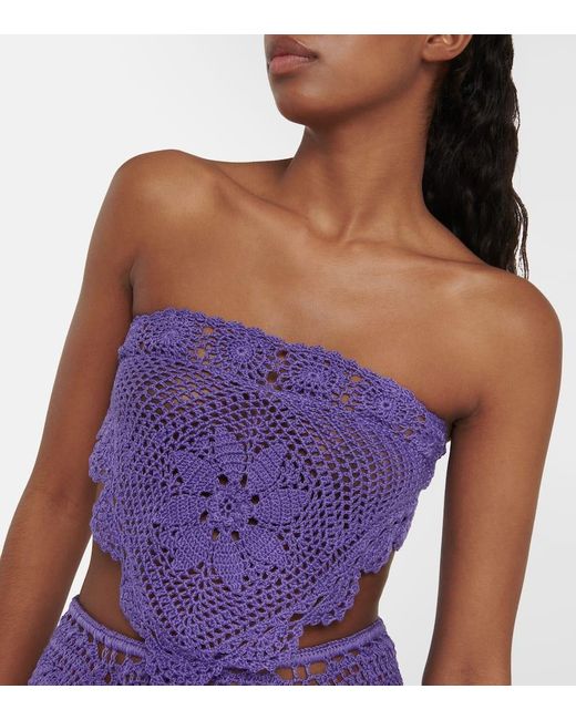 Anna Kosturova Purple Triangular Crochet Top