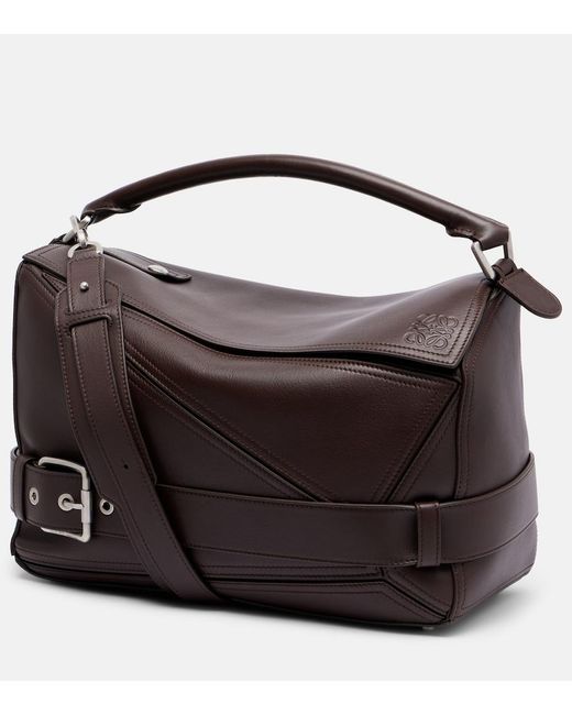 Borsa Puzzle Biker Large di Loewe in Black
