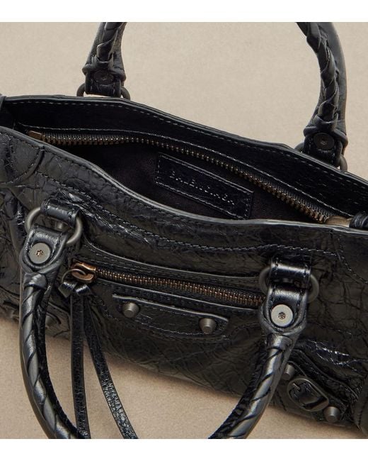 Balenciaga Black Le City Mini Leather Top-Handle Bag