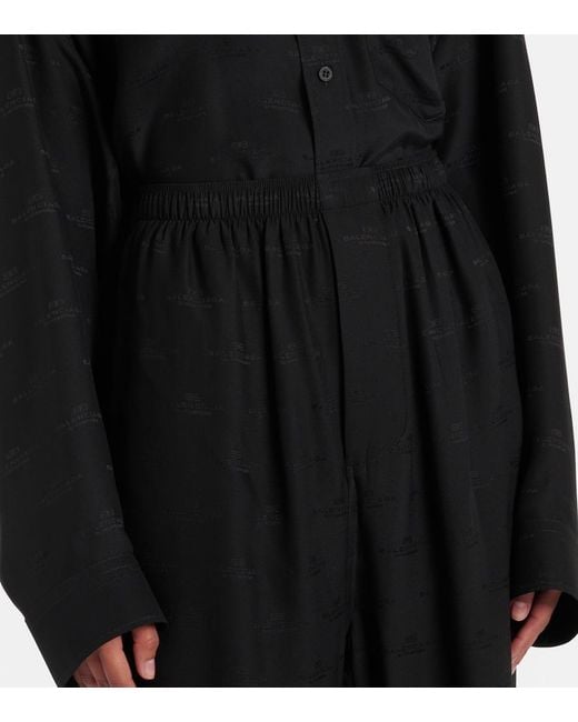 Balenciaga Black Silk Pajama Pants