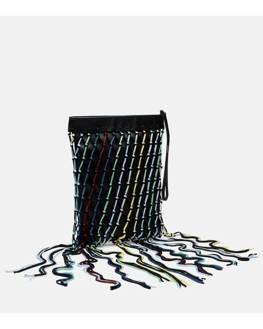Gabriela Hearst Black Naila Fringed Leather Pouch