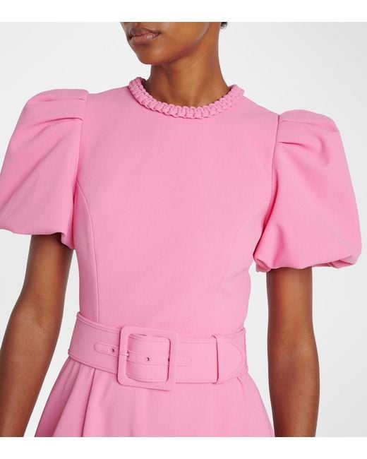 Rebecca Vallance Pink Rosita Puff-Sleeve Midi Dress