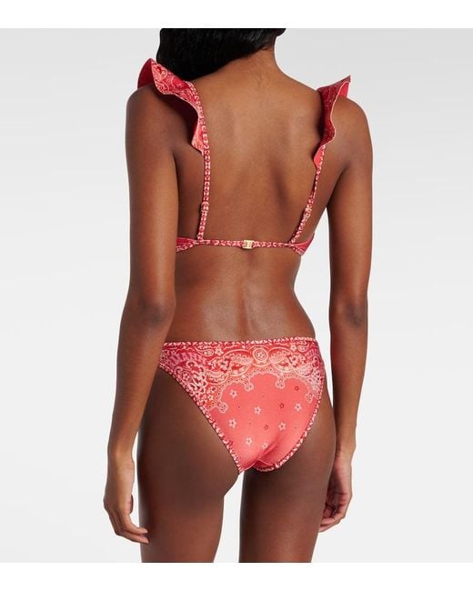 【Zimmermann】Lucky ruffled bikini ZIMMERMANN Lucky Ruffled Bikini in Red | endource