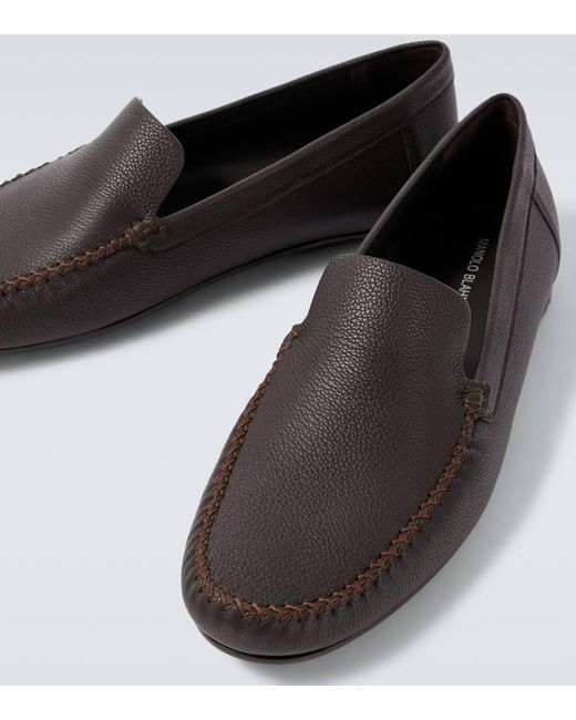 Manolo Blahnik Slip-Ons Alder Aus Leder in Black für Herren