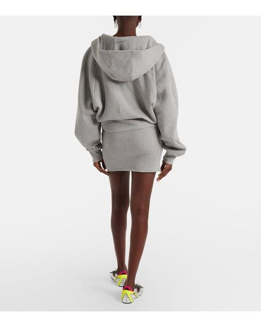 The Attico Gray Cotton Jersey Sweatshirt Dress