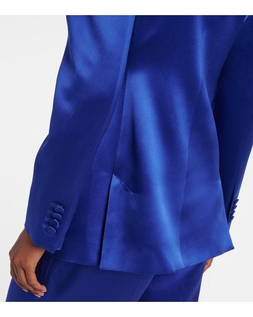 Gabriela Hearst Blue Aleah Silk Blazer
