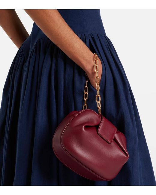Gabriela Hearst Red Clutch Soft Demi Aus Leder