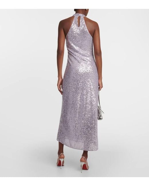 Vestido Largo Zuri Con Cuello Halter Rixo de color White