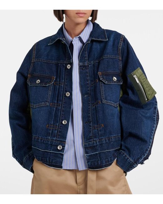 Sacai Blue Denim Bomber Jacket
