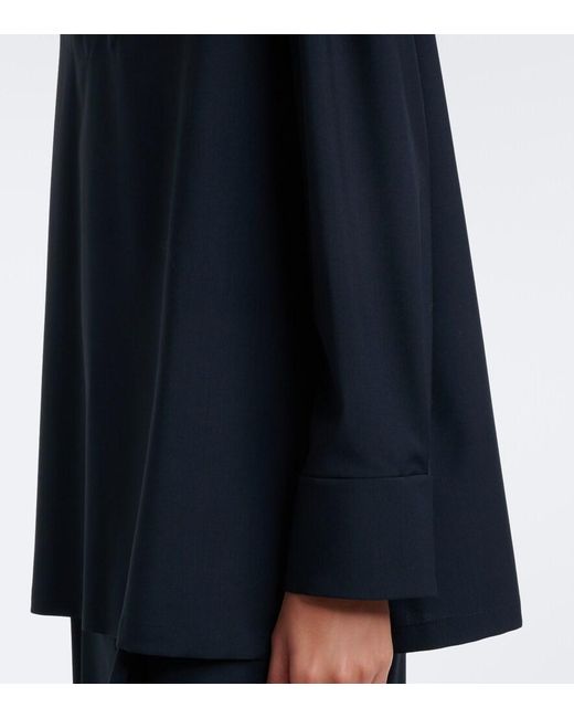 Max Mara Blue Virgin Wool Blouse