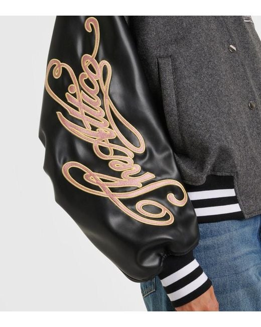 The Attico Black Wool-Blend Varsity Jacket