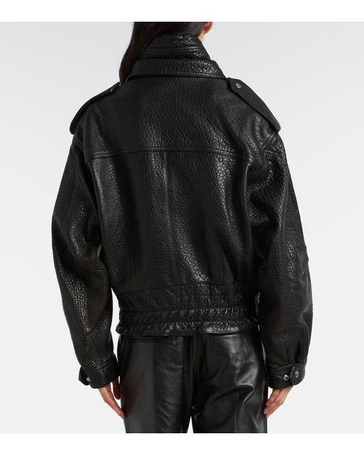 Isabel Marant Black Aneli Leather Biker Jacket