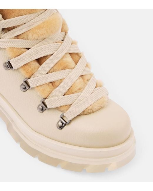 Bogner Natural Ankle Boots Aus Leder Mit Shearling