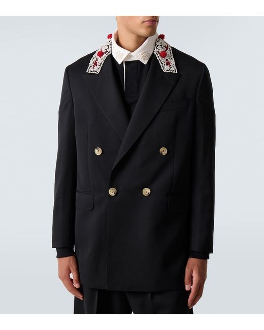 Blazer Cruzado Adornado Simone Rocha de hombre de color Black