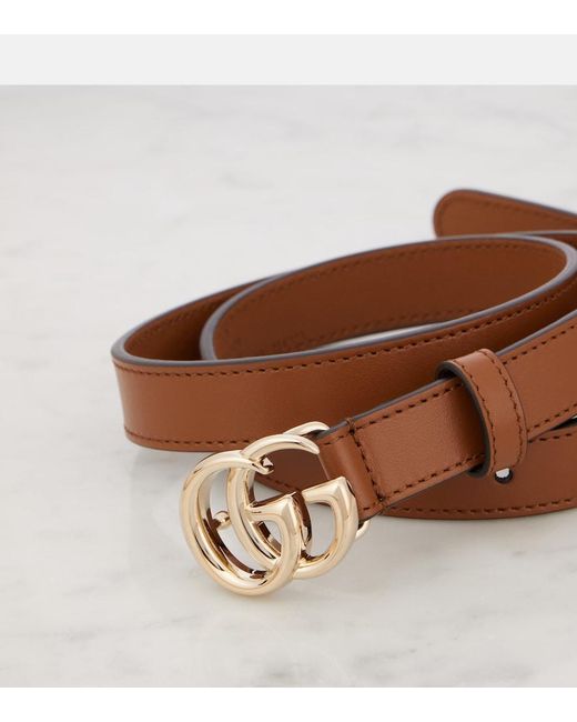 Gucci Brown Gg Marmont Leather Belt