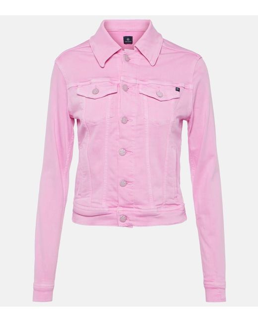 AG Jeans Pink Robyn Cropped Denim Jacket