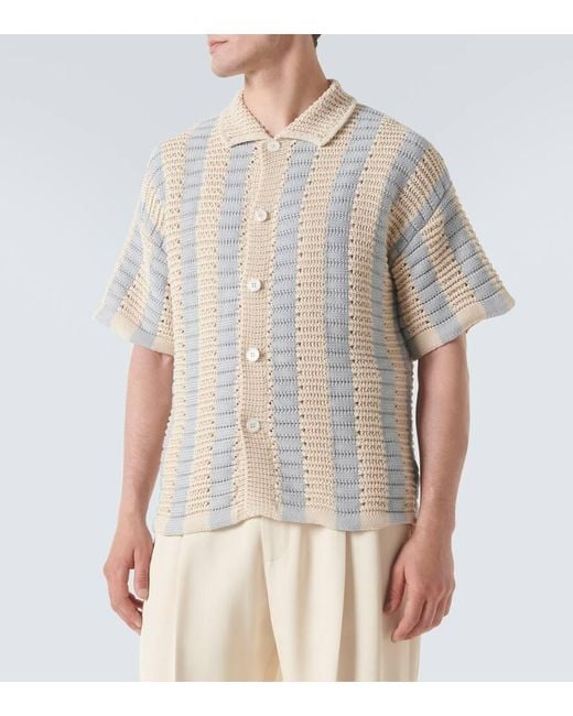 Camicia Thomas in crochet di cotone di Orlebar Brown in White da Uomo