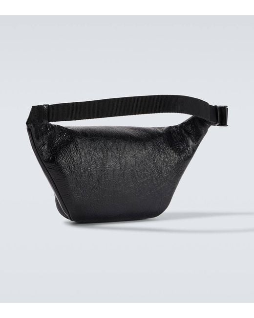 Rinonera Explorer De Piel Balenciaga de hombre de color Black