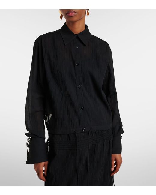 Totême  Black Cropped-Hemd Aus Baumwolle