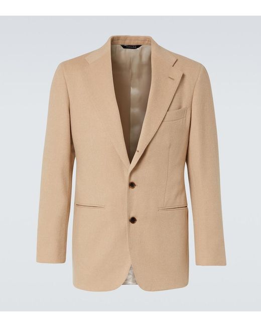 Saman Amel Natural Camel Hair Suit Jacket for men