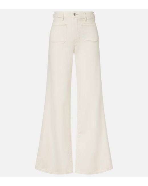 Veronica Beard White Kasey Wide-Leg Jeans