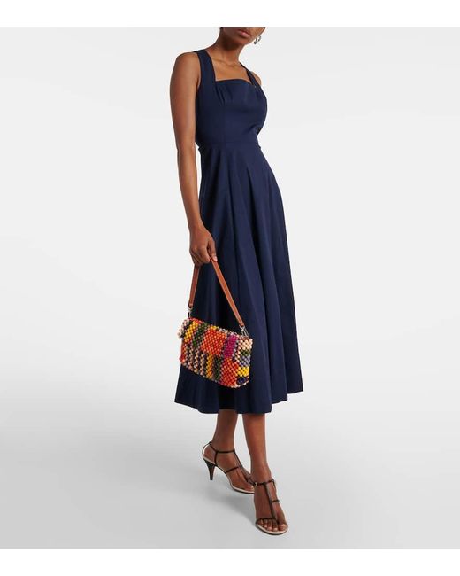 Staud Red Timmy Small Beaded Shoulder Bag