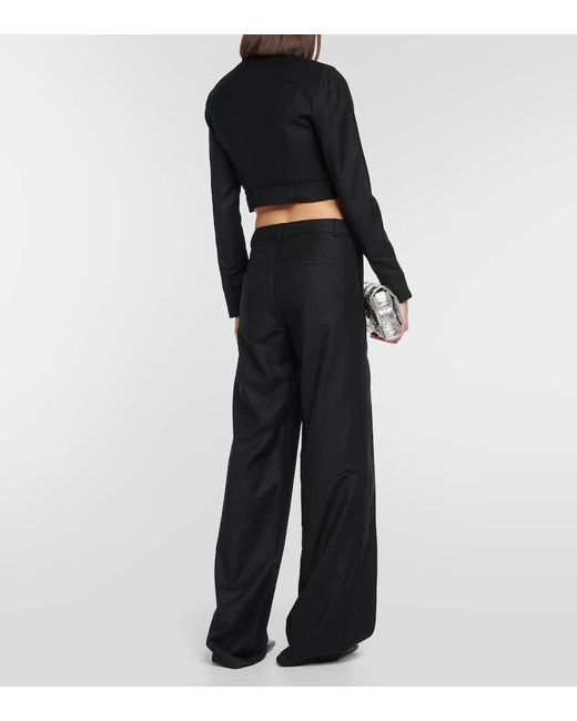 AYA MUSE Black Myca Cropped Wool Jacket