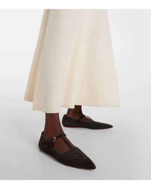 Gabriela Hearst Black Lola Suede Ballet Flats